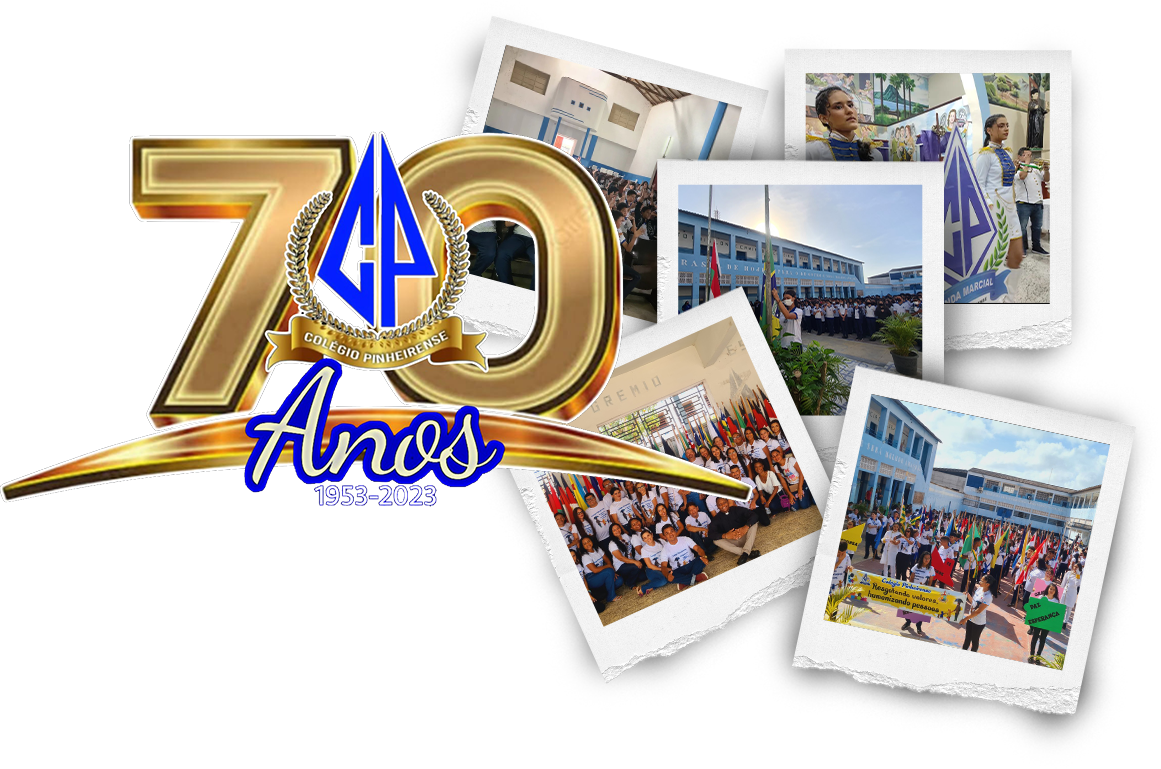 logo da escola em um fundo azul